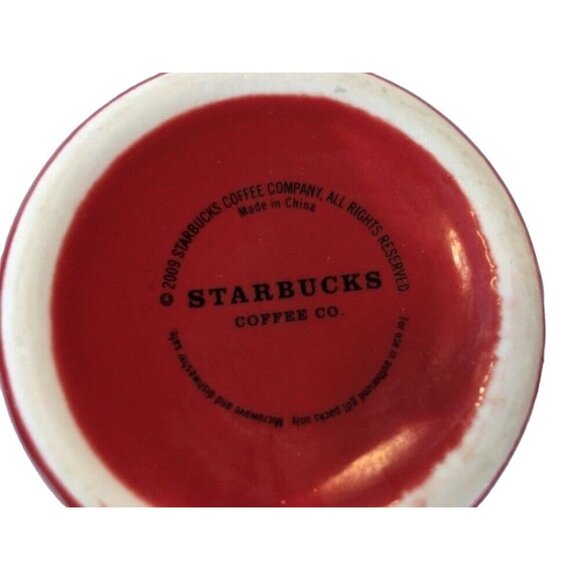 Starbucks Red Coffee Mug Tea Cup ESTB 1971 White Inside Trim 2009 u - Picture 7 of 8
